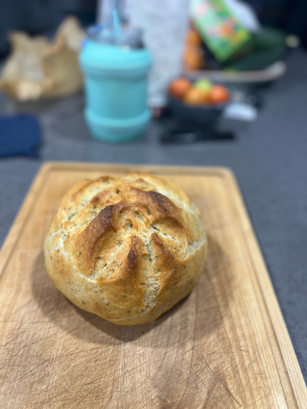 Favorite No Kneed Rosemary Thyme Bread